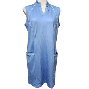 Chase54 athletic dress blue golf pockets mock neck sleeveless Large